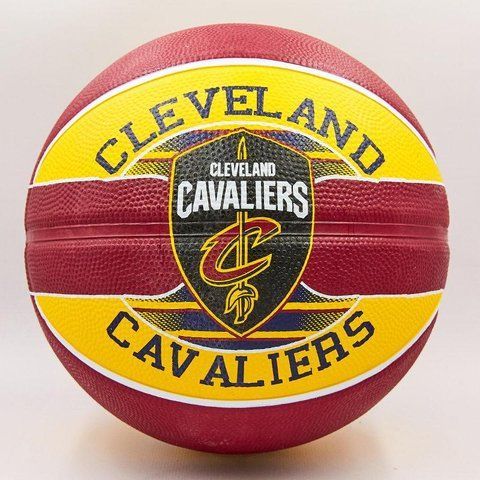 М'яч баскетбольний гумовий №7 SPALDING 83504Z NBA Team CLAVELAND CAVA (гума, бутил, червоний-жовтий) &mdash; купити в Україні