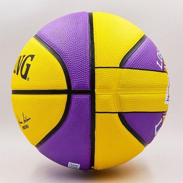 М'яч баскетбольний гумовий №7 SPALDING 83510Z NBA Team LA LAKERS (гума, бутил, жовтий-фіолетовий) &mdash; купити в Україні