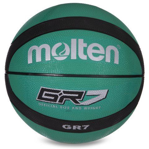 М'яч баскетбольний гумовий №7 MOLTEN BGR7-GK-SH GR7 (гума, бутил, зелений-чорний) &mdash; купити в Україні